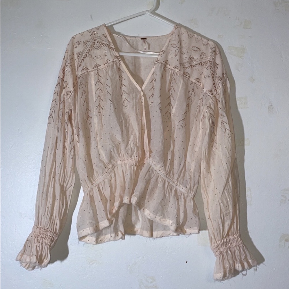 Free People light sparkly blouse